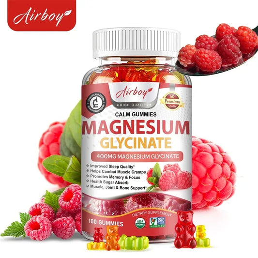 Magnesium Glycinate Gummies for Brain, Muscle, Bone & Sleep Support